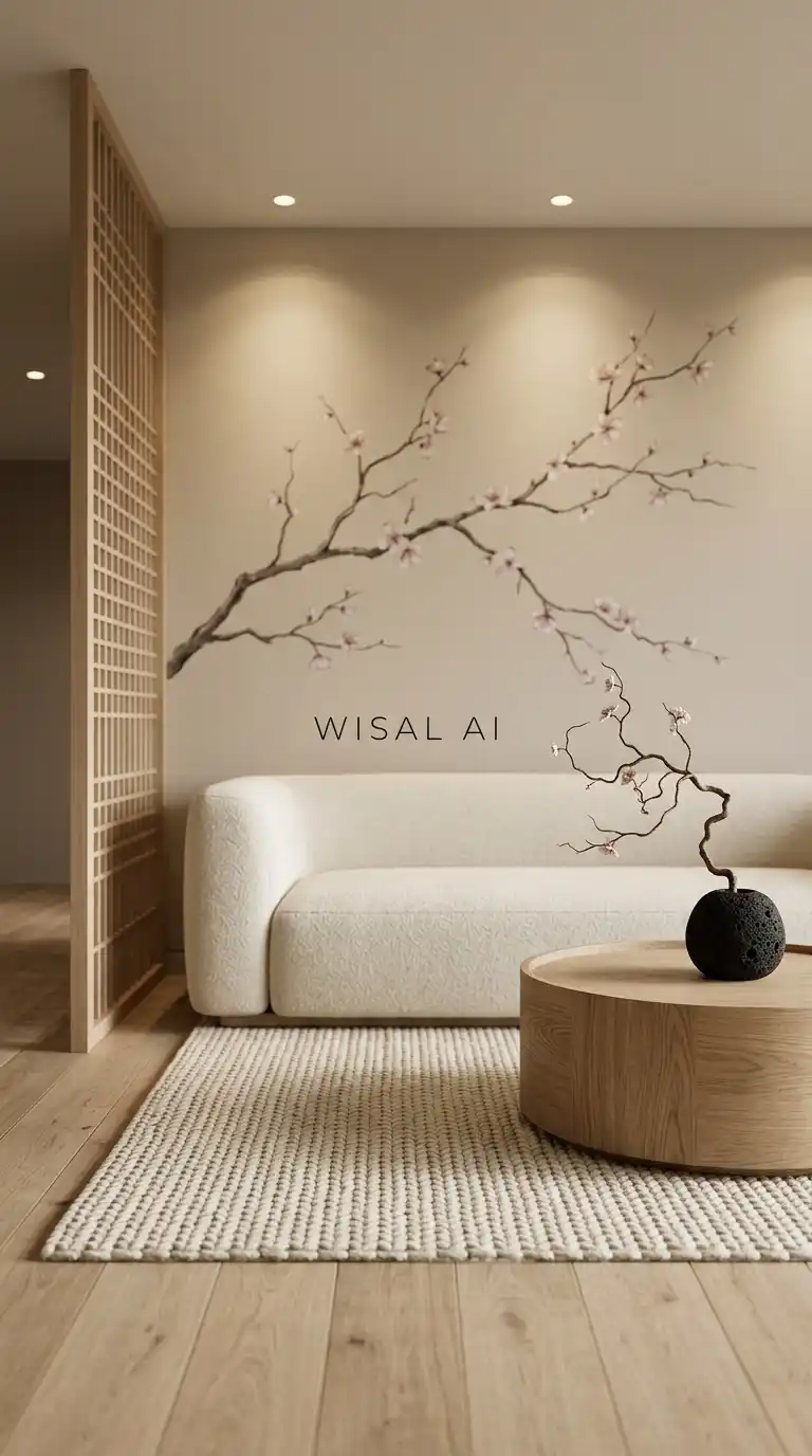 3. Minimalist Curator: Artistic Japandi Living Room Design