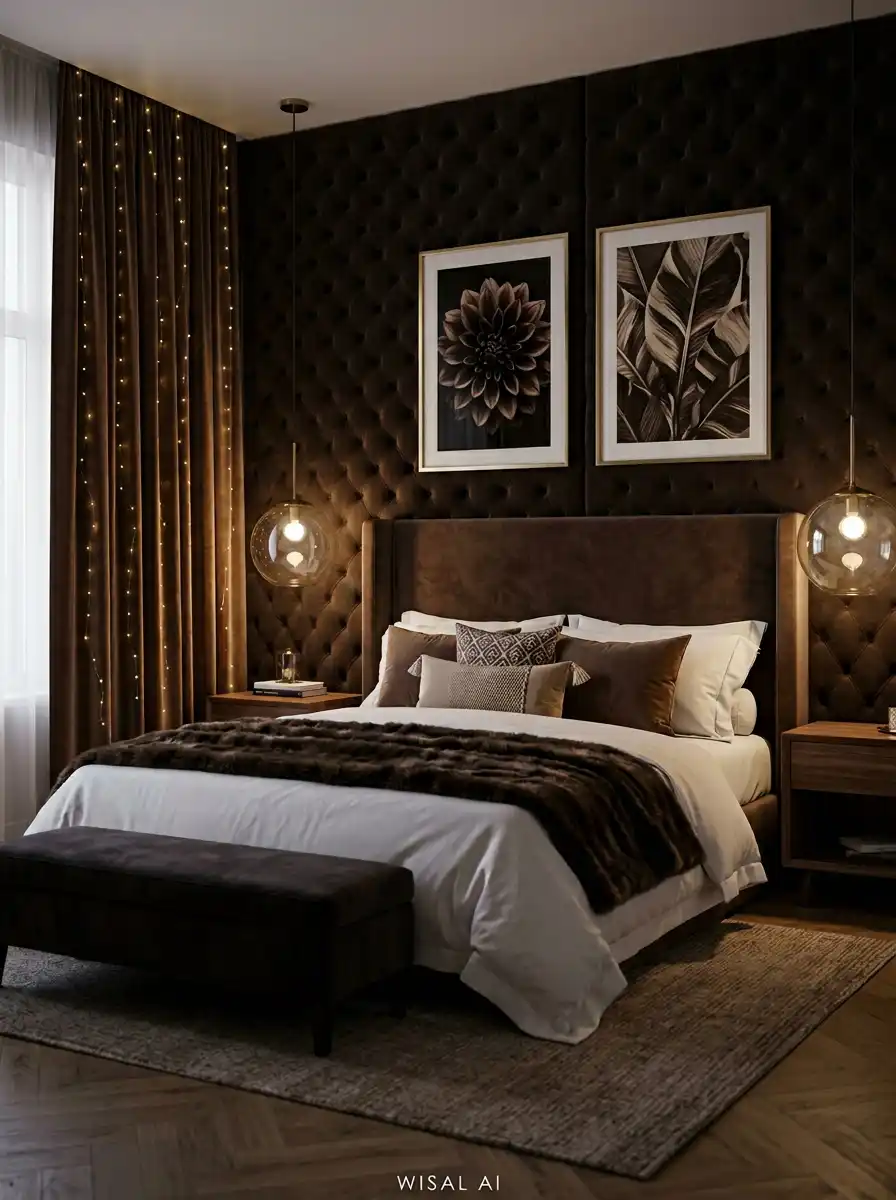 Luxury Mocha Bedroom Idea: The Parisian Art and Parquet Retreat - Luxury Mocha Bedroom Idea: The Opulent evening Art Deco Lounge