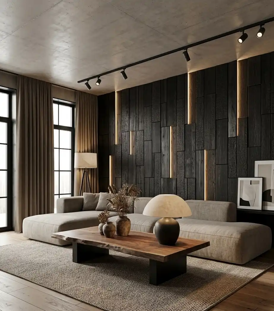 Modern Living Room Idea: The Sculptural Organic Minimalism - Modern Living Room Idea: The Industrial-Rustic Refinement