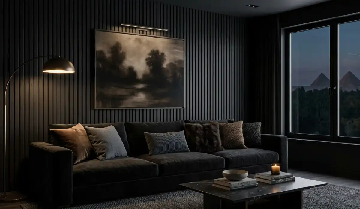 +20 Breathtaking Ideas to Master the Dark Living Room Style: A Definitive Guide to Moody Elegance, Cinematic Textures, and High-End Noir Interior Design for the Modern Home - 2. The Textural Monochrome Sanctuary