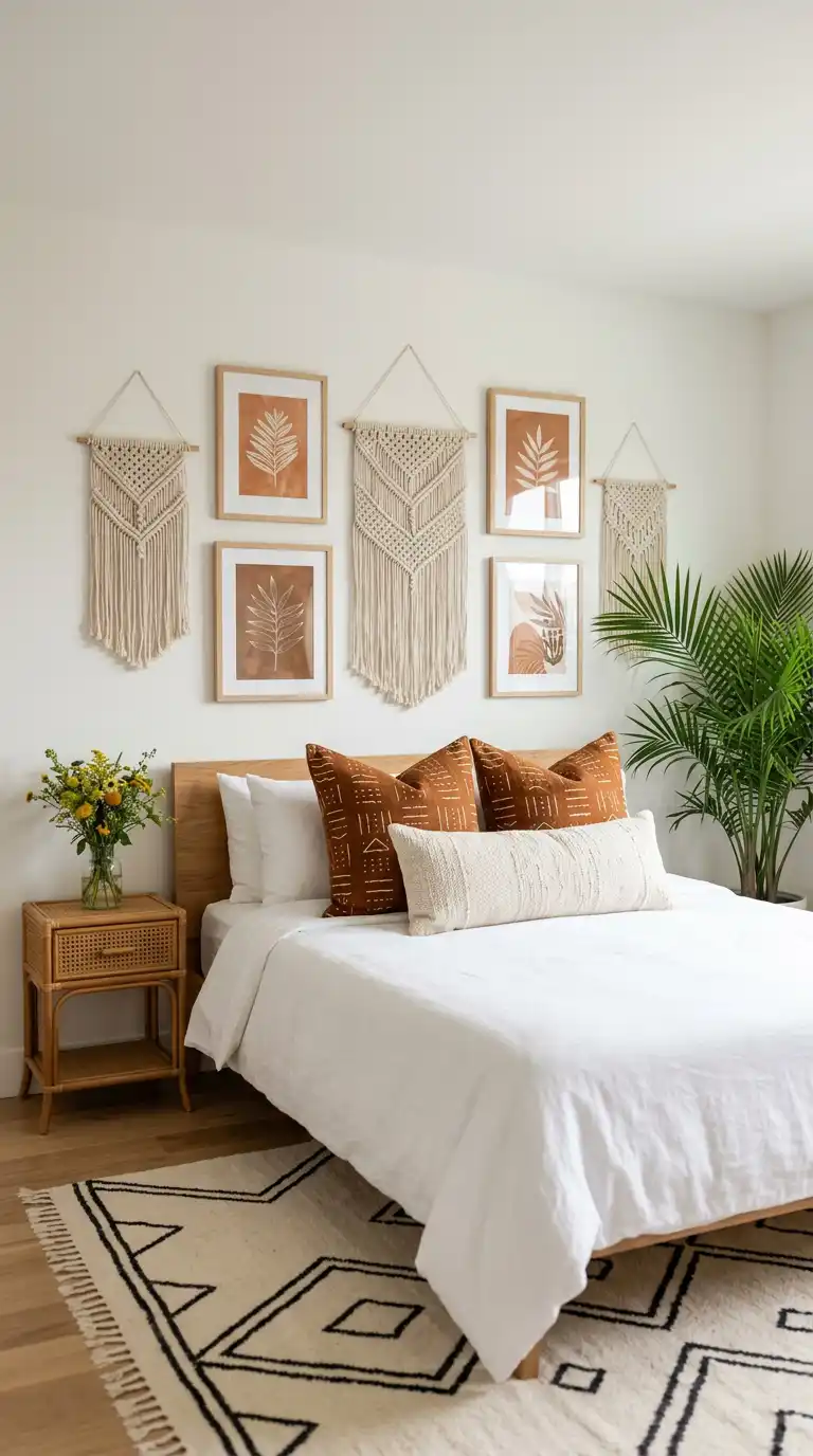Elegant BOHO Bedroom Idea: Sage Green Serenity - Elegant BOHO Bedroom Idea: The Gallery Wall Suite