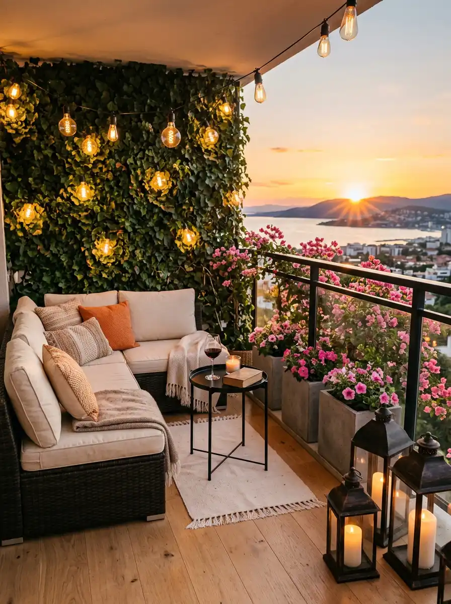 Luxury Modern Balcony Idea: The Penthouse Living Wall - Luxury Modern Balcony Idea: The Sunset Glow Veranda