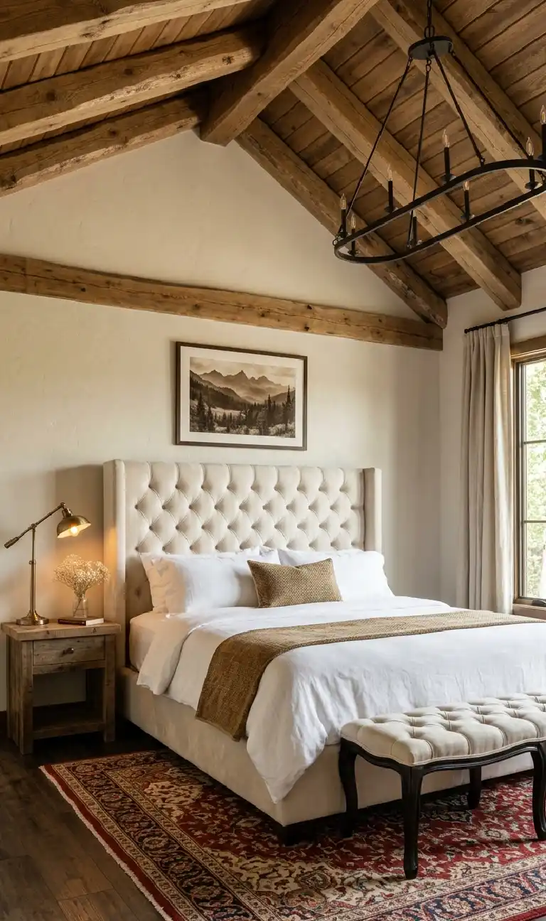 Organic Modern Bedroom: The Monochromatic Zen Den - . Organic Modern Bedroom: The Tufted Tailored Cabin