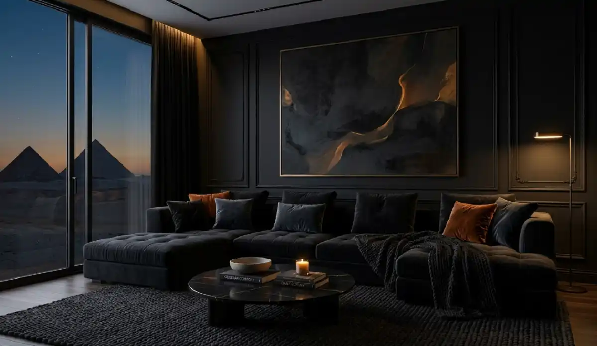 +20 Breathtaking Ideas to Master the Dark Living Room Style: A Definitive Guide to Moody Elegance, Cinematic Textures, and High-End Noir Interior Design for the Modern Home - 5. The Obsidian Comfort Zone