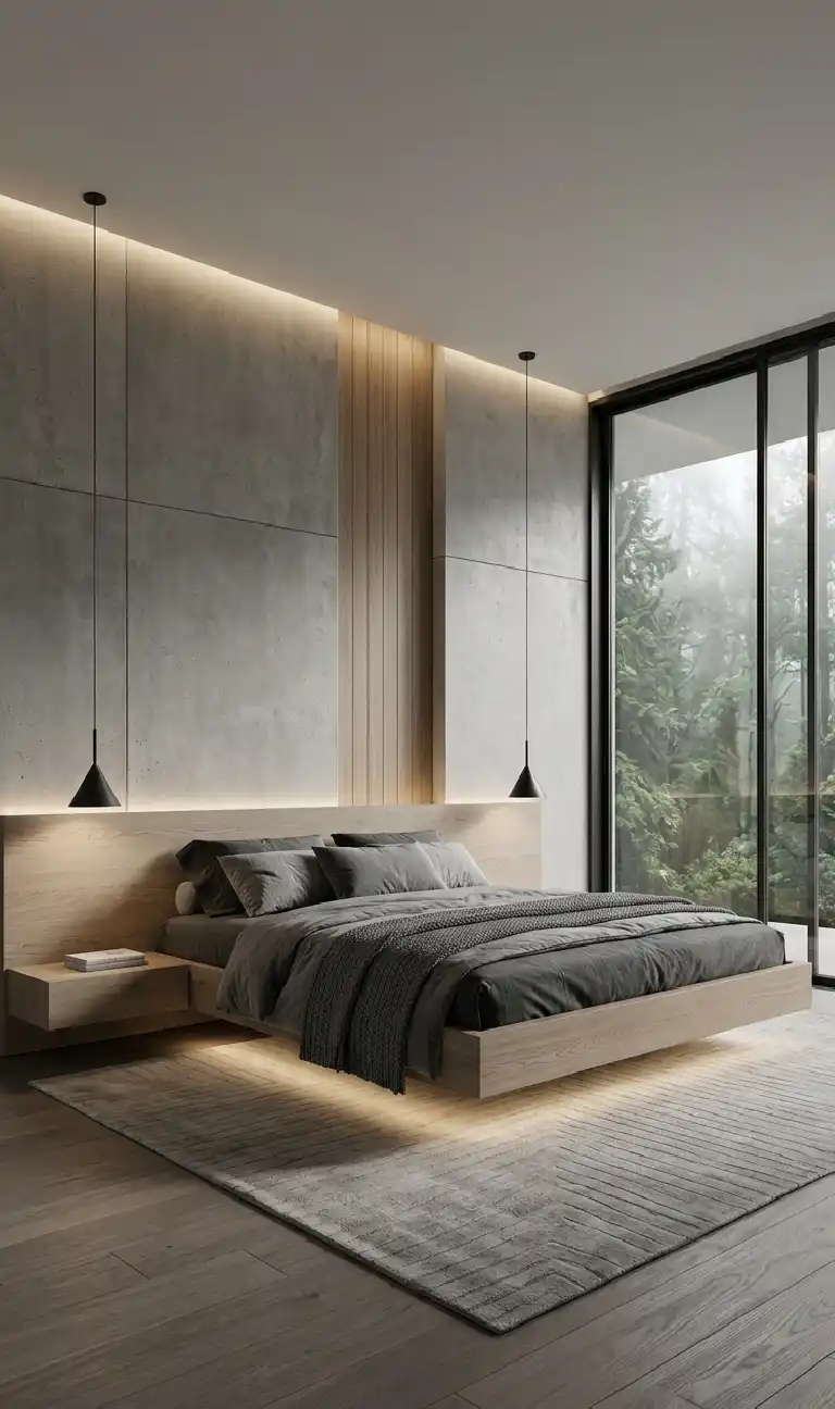 22 Luxury Modern Bedroom Ideas: Mastering the Dialogue Between Structural Volume and Tactile Warmth in 2026 -  LUXURY MODERN BEDROOM DESIGN: THE FLOATING MINIMALIST OASIS