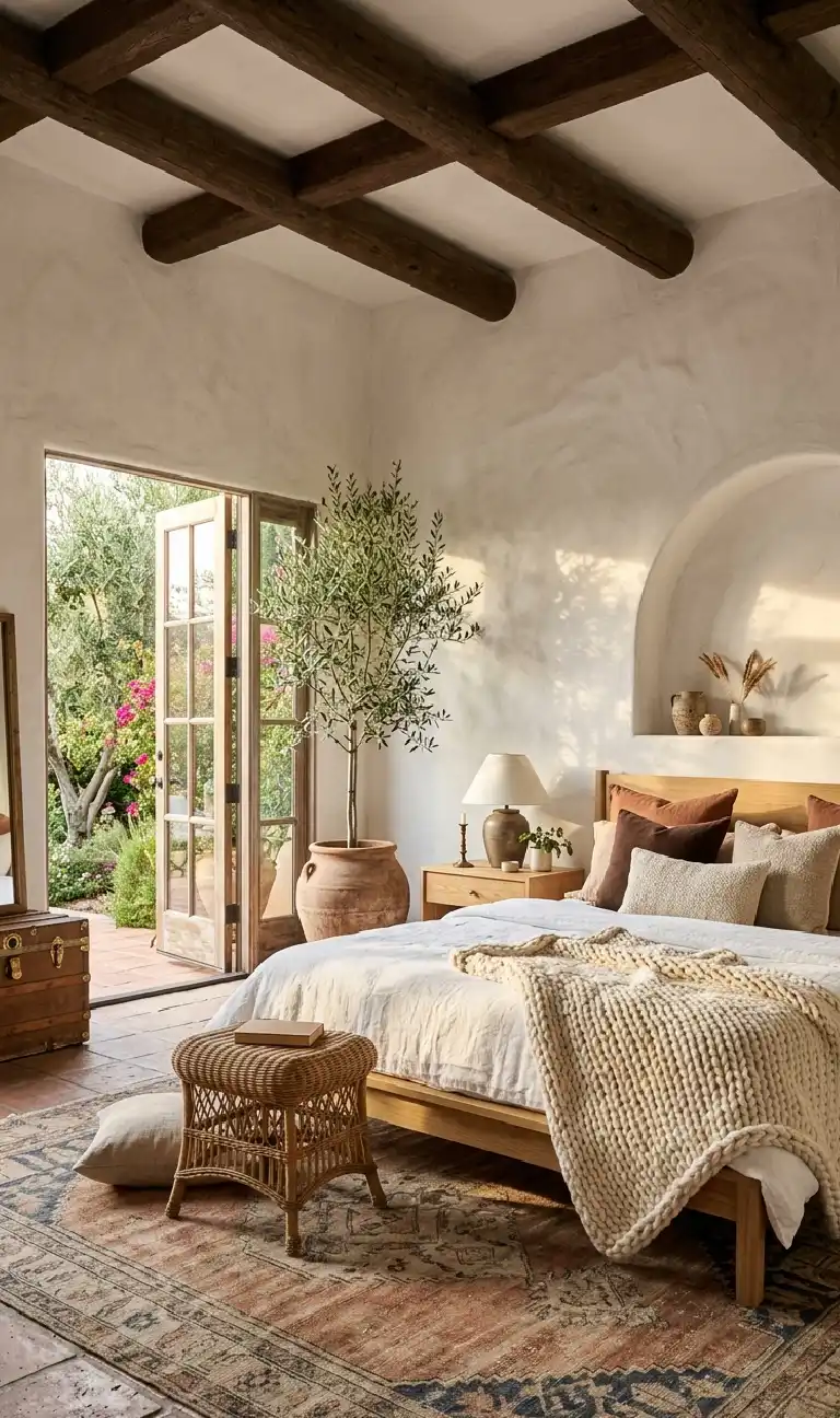 . Organic Modern Bedroom: The Tufted Tailored Cabin - Organic Modern Bedroom: The Mediterranean Earth-Tone Suite