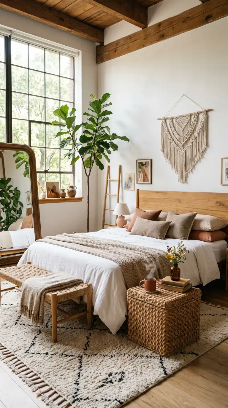 Elegant BOHO Bedroom Idea: Moroccan Teal Accents - Elegant BOHO Bedroom Idea: The Sun-Drenched Studio