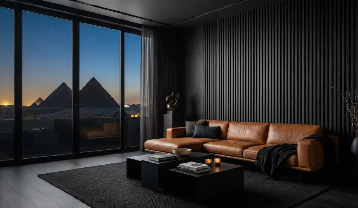 +20 Breathtaking Ideas to Master the Dark Living Room Style: A Definitive Guide to Moody Elegance, Cinematic Textures, and High-End Noir Interior Design for the Modern Home - 2. Geometric Shadows & Slat Walls