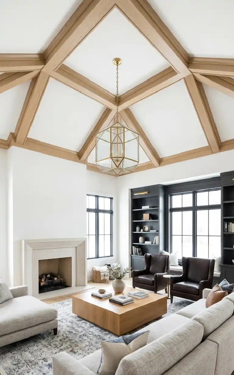 26 Luxury Farmhouse Living Rooms: A Masterclass in Inspiration, Rustic Elegance, and Architectural Grandeur 2026 - A wide-angle, sun-drenched photograph of a bright and detailed Modern Luxury Farmhouse living room