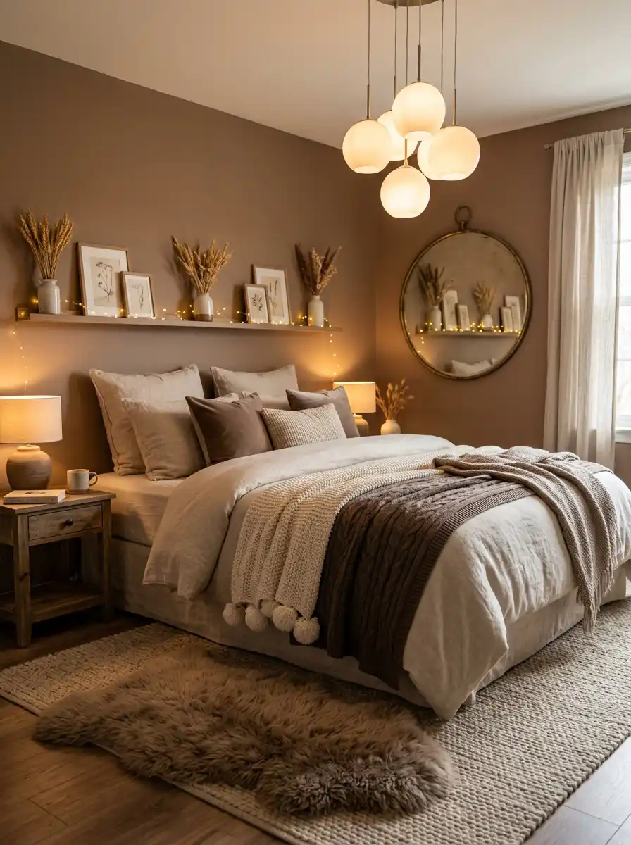 Luxury Mocha Bedroom Idea: The Cozy Cocoon - Luxury Mocha Bedroom Idea: The Industrial Mocha Loft