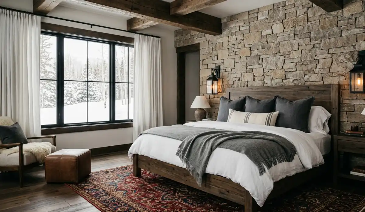Organic Modern Bedroom: The Ethereal Nordic Loft -  Organic Modern Bedroom: The Stone and Timber Retreat