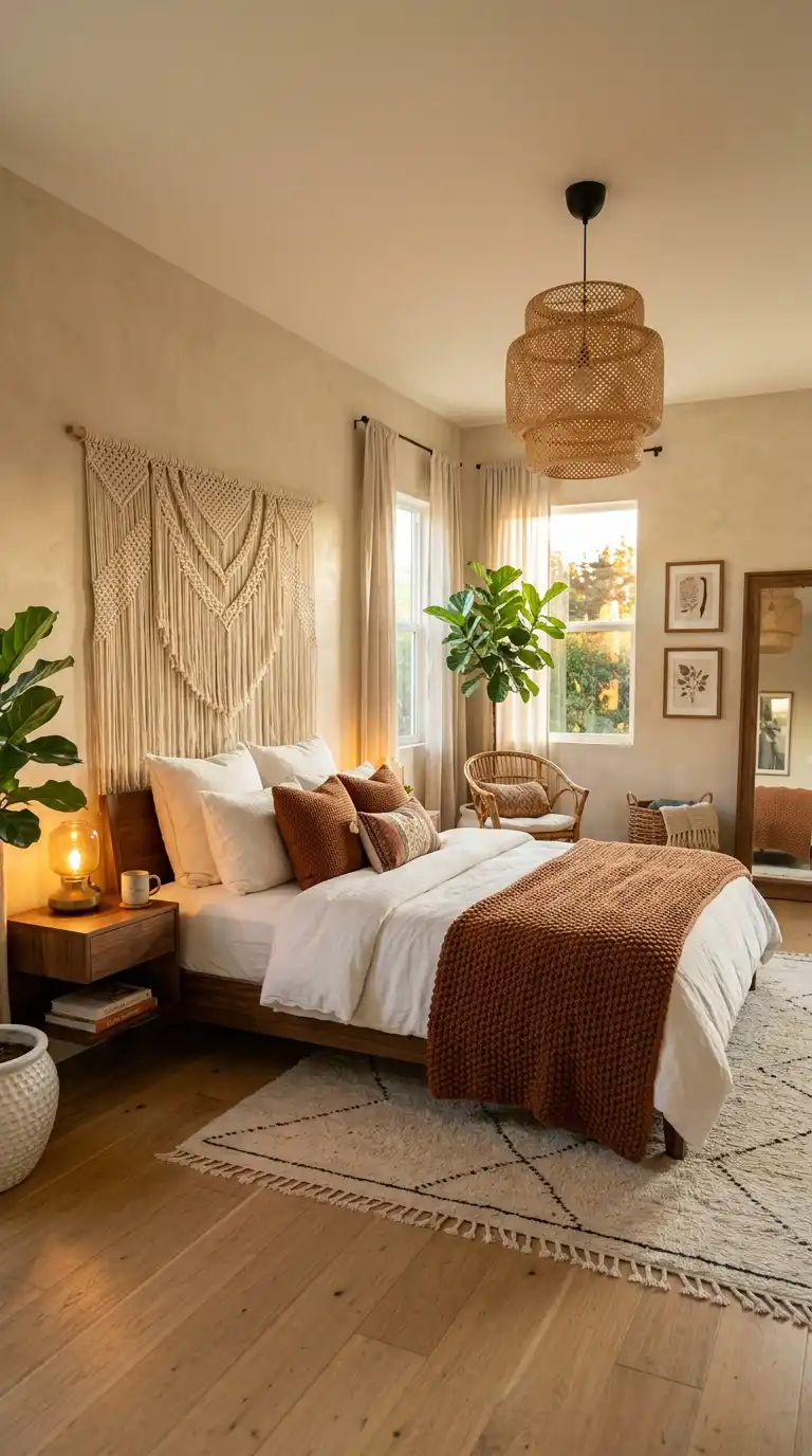 Elegant BOHO Bedroom Idea: The Sun-Drenched Studio - Elegant BOHO Bedroom Idea: The Terra Cotta Sunset Retreat