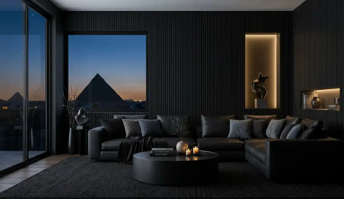 +20 Breathtaking Ideas to Master the Dark Living Room Style: A Definitive Guide to Moody Elegance, Cinematic Textures, and High-End Noir Interior Design for the Modern Home - 4. Zen Minimalism in Ebony