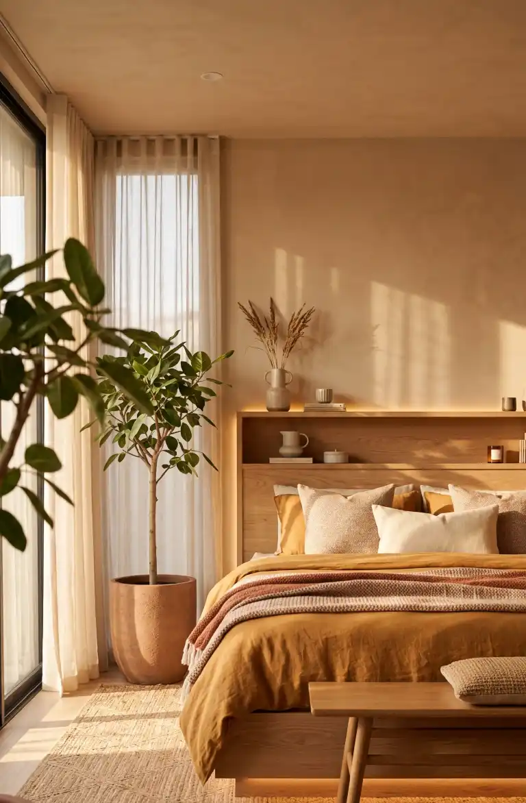 25 Best Japandi Bedroom Ideas to Transform Your Space into a Serene Sanctuary -  The Sun-Drenched Ochre Retreat
