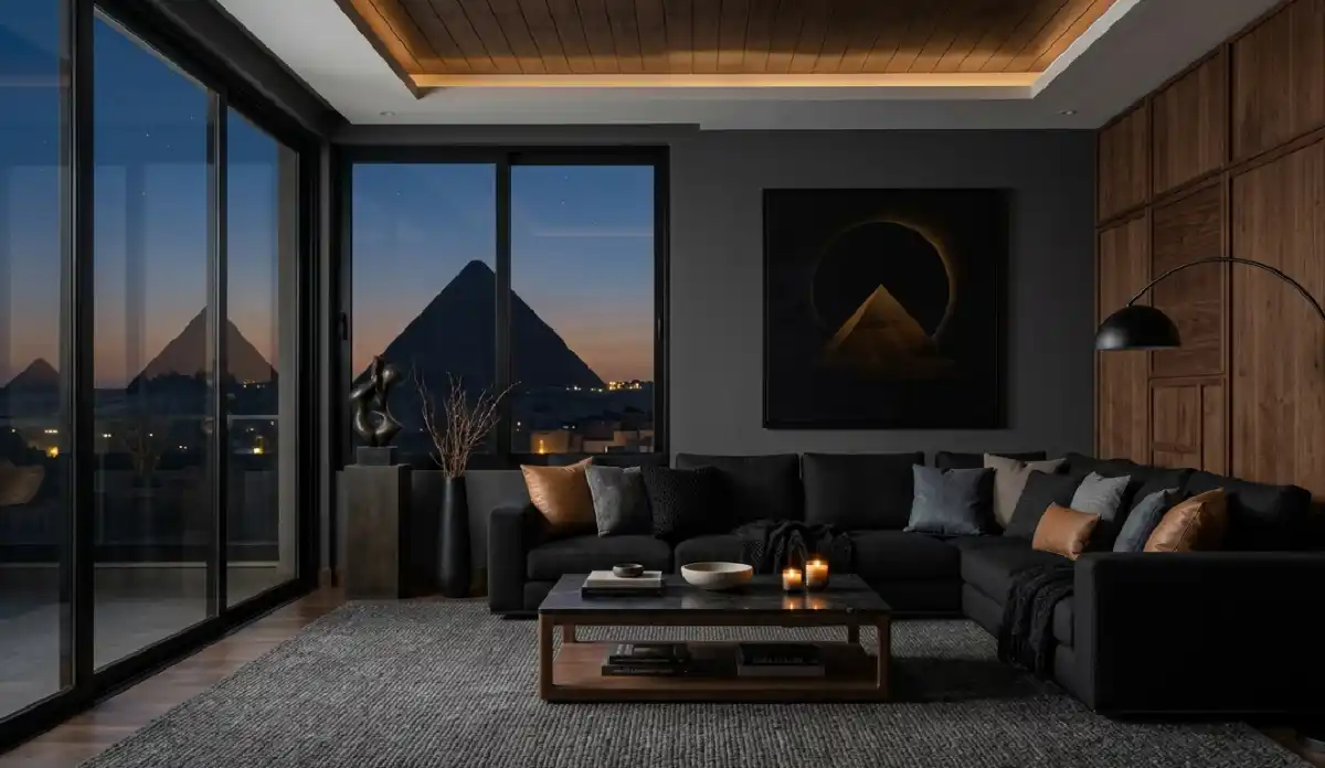 +20 Breathtaking Ideas to Master the Dark Living Room Style: A Definitive Guide to Moody Elegance, Cinematic Textures, and High-End Noir Interior Design for the Modern Home - 5. Walnut & Charcoal Fusion