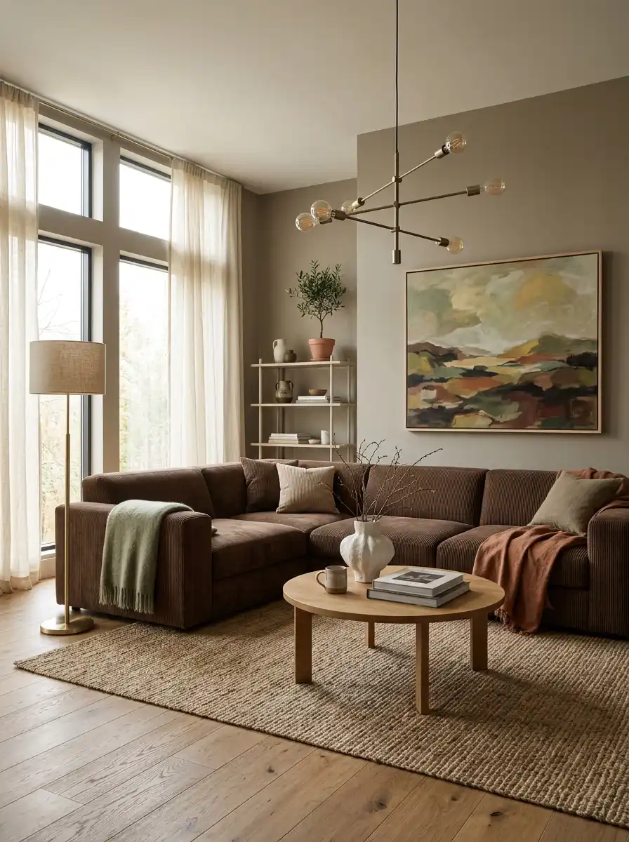 Luxury Organic Modern Living Idea : The Sculptural Harmony of Light and Form -  Luxury Organic Modern Living Idea : Minimalist Chic with Corduroy Comfort