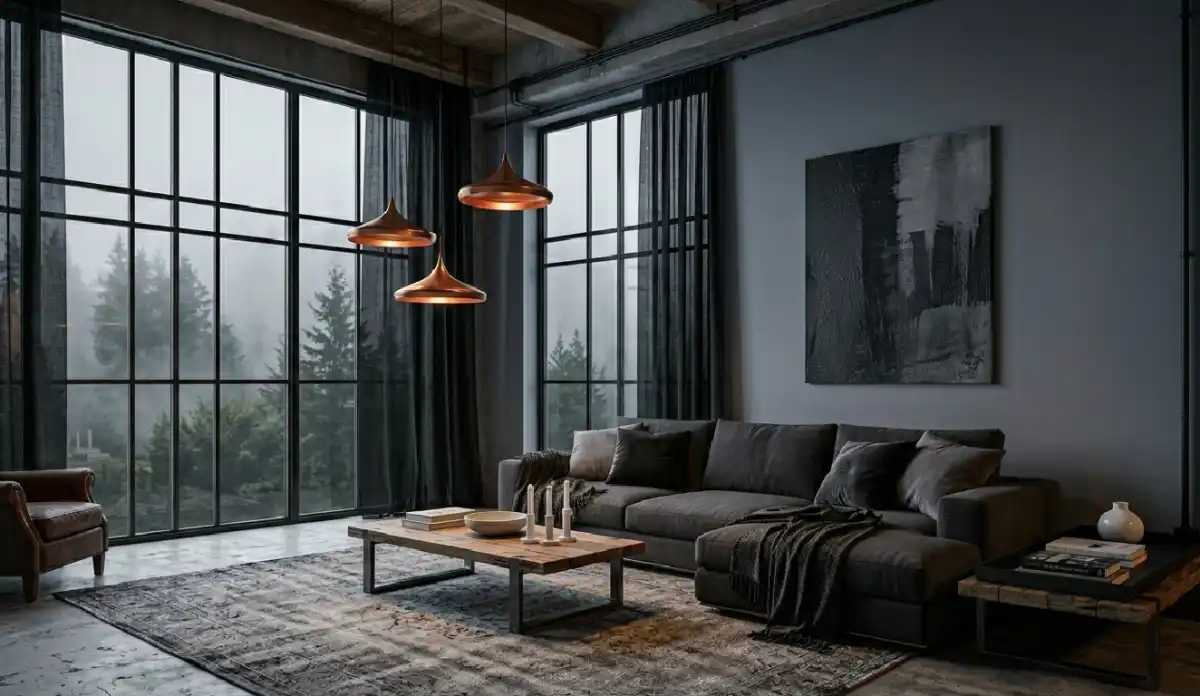 +20 Breathtaking Ideas to Master the Dark Living Room Style: A Definitive Guide to Moody Elegance, Cinematic Textures, and High-End Noir Interior Design for the Modern Home - 3. The Minimalist "Monochrome" Den