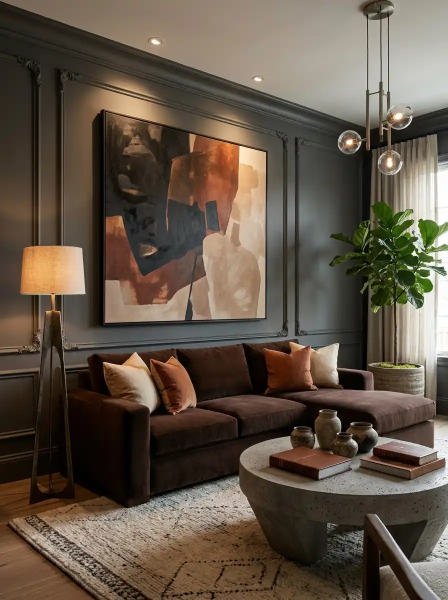 Luxury Organic Modern Living Idea : Minimalist Chic with Corduroy Comfort -  Luxury Organic Modern Living Idea : Organic Geometry and Abstract Art