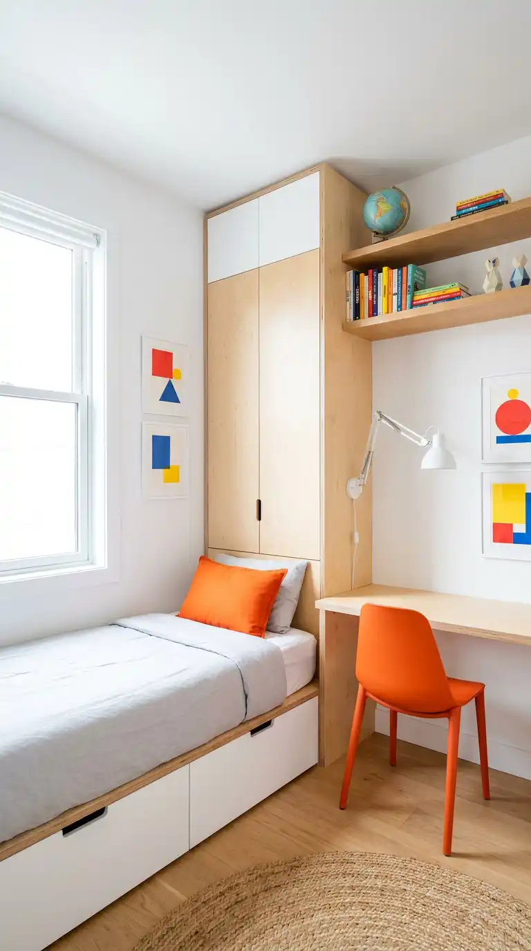 The Scandinavian Youthful Workspace: Pop Colors and Plywood