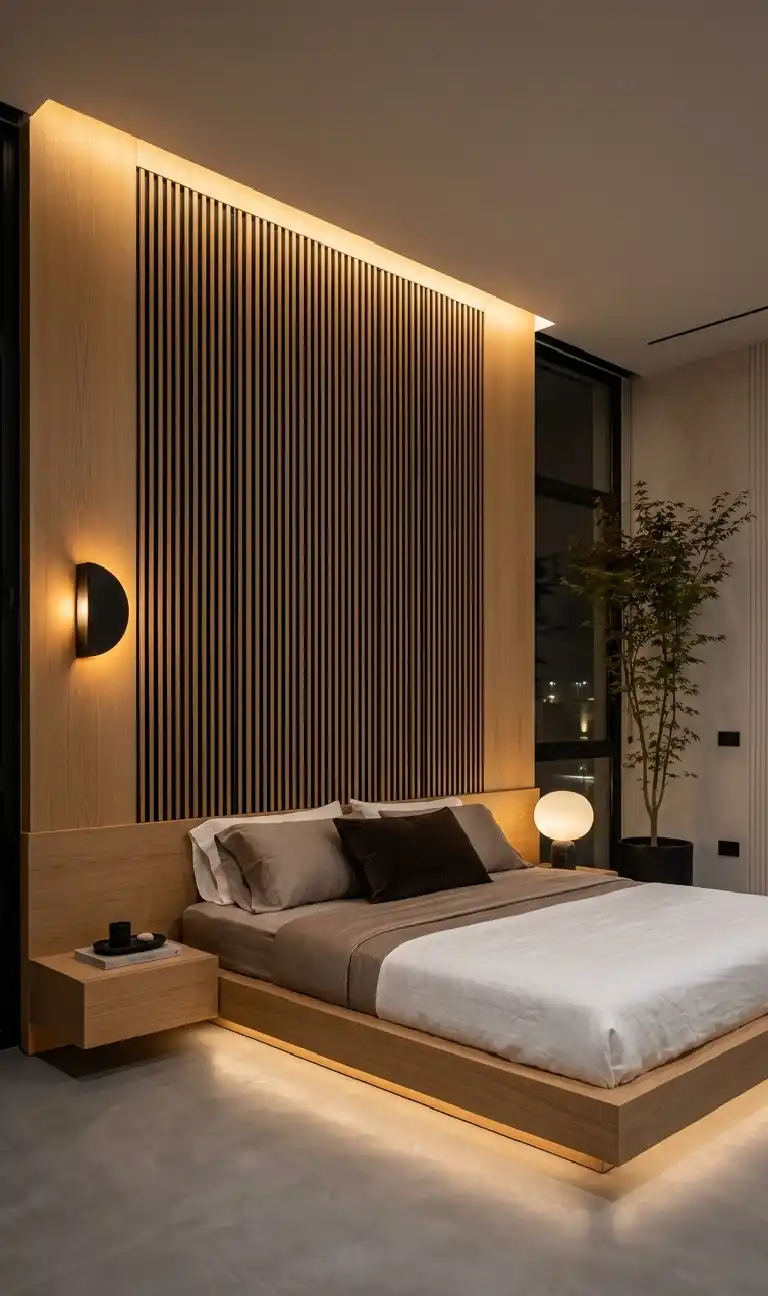 22 Luxury Modern Bedroom Ideas: Mastering the Dialogue Between Structural Volume and Tactile Warmth in 2026 - LUXURY MODERN BEDROOM DESIGN: THE LINEAR SHADOW SUITE