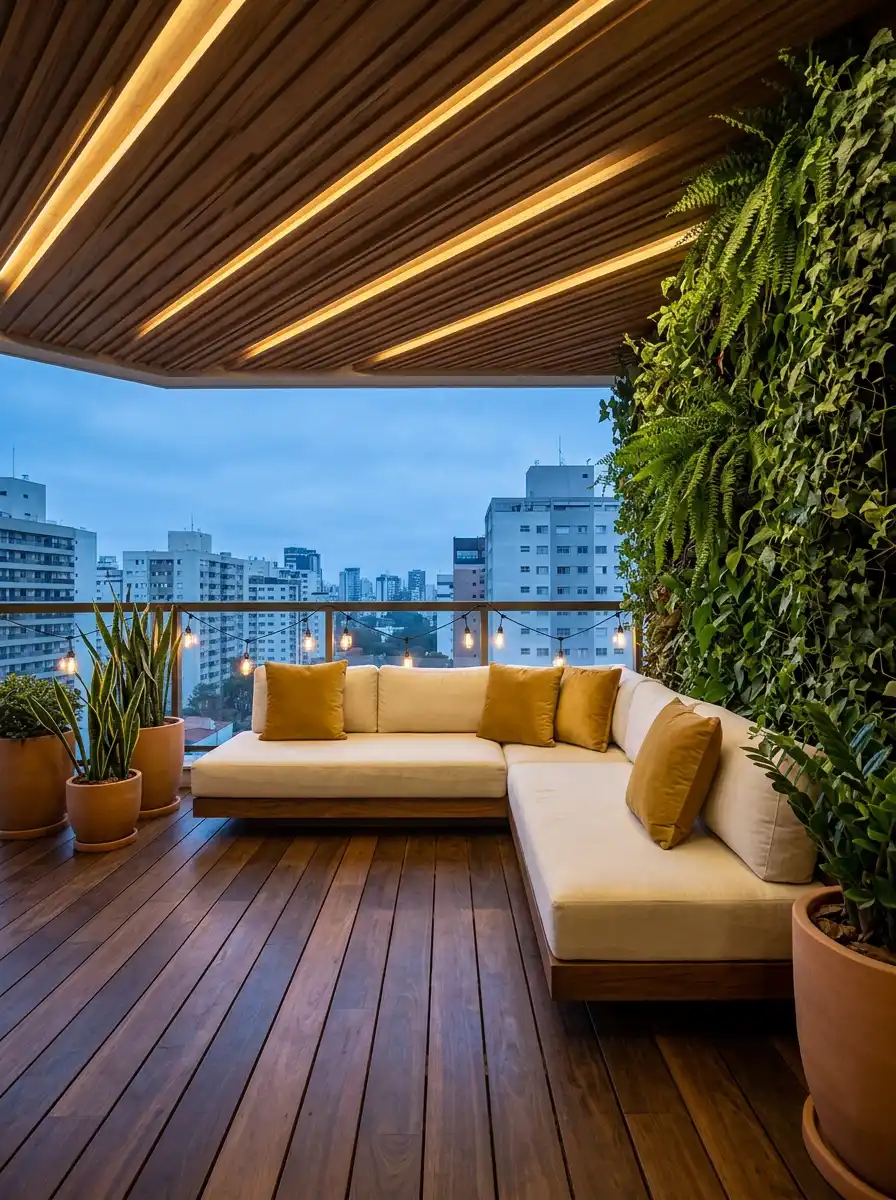 Luxury Modern Balcony Idea: The Verdant Urban Gallery - Luxury Modern Balcony Idea: The Organic Sanctuary