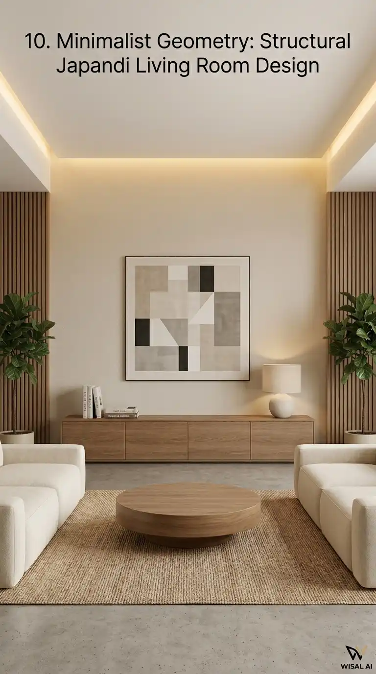10. Minimalist Geometry: Structural Japandi Living Room Design
