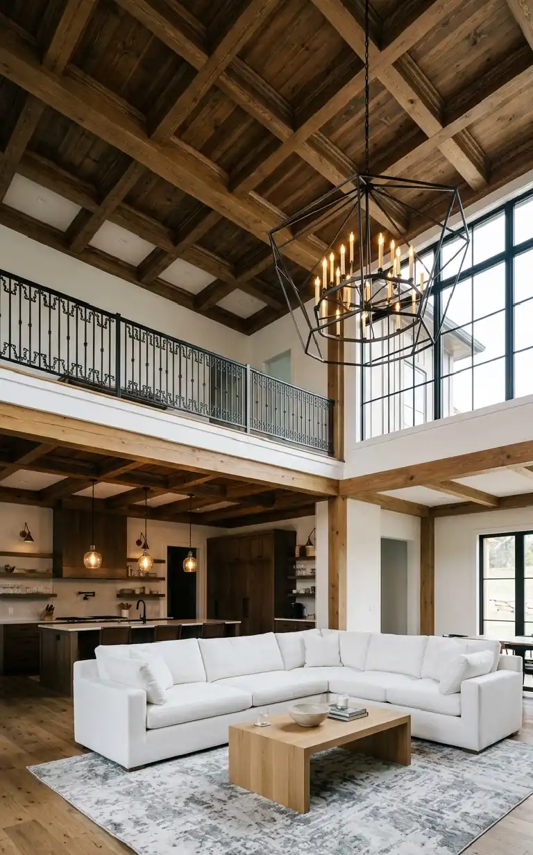26 Luxury Farmhouse Living Rooms: A Masterclass in Inspiration, Rustic Elegance, and Architectural Grandeur 2026 -  The Grand Double-Height Pavilion