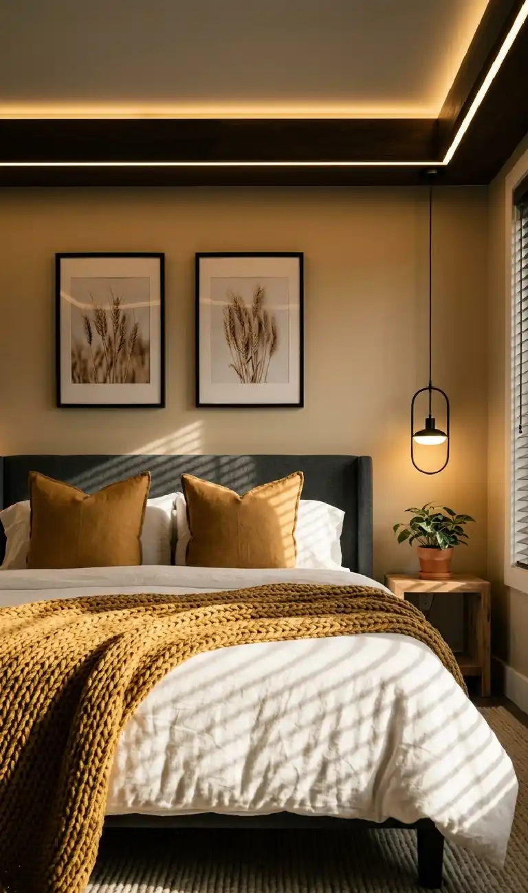Organic Modern Bedroom: The Textural Tonal Haven - Organic Modern Bedroom: The Golden Hour Hideawa