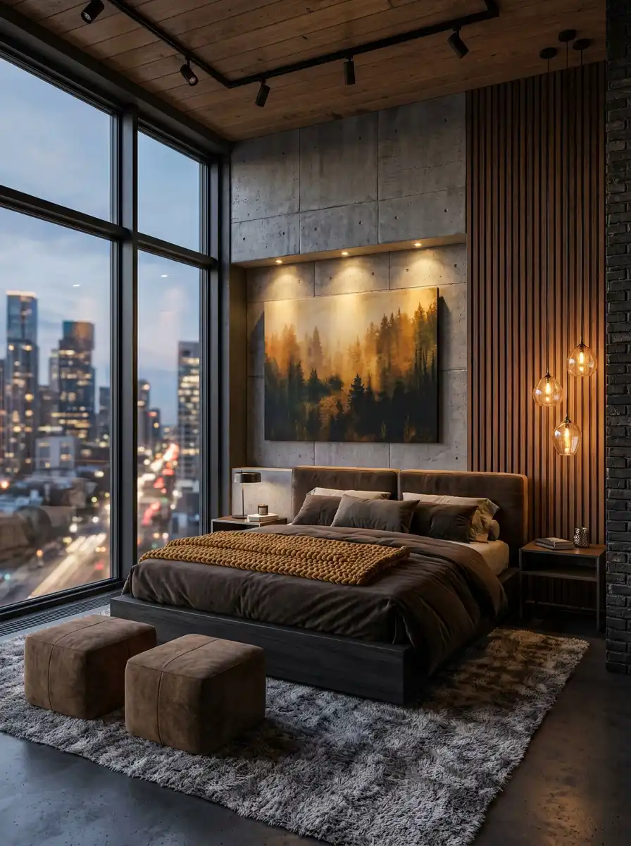 Luxury Mocha Bedroom Idea: The Urban Sanctuary - Luxury Mocha Bedroom Idea: The Sculptural Floral Retreat