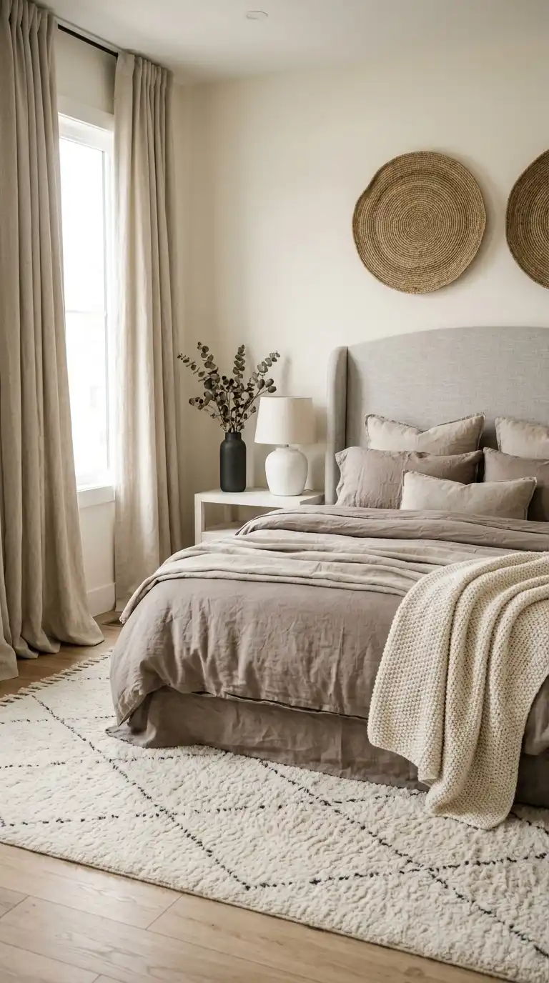 Elegant BOHO Bedroom Idea: The Sage & Cane Minimalist Dream - Elegant BOHO Bedroom Idea: The Soft Linen & Grasscloth Haven