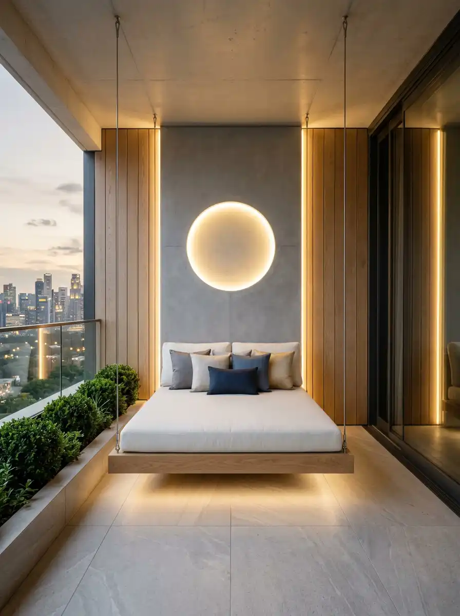 Luxury Modern Balcony Idea: The Biophilic Retreat - Luxury Modern Balcony Idea: The Floating Zenith