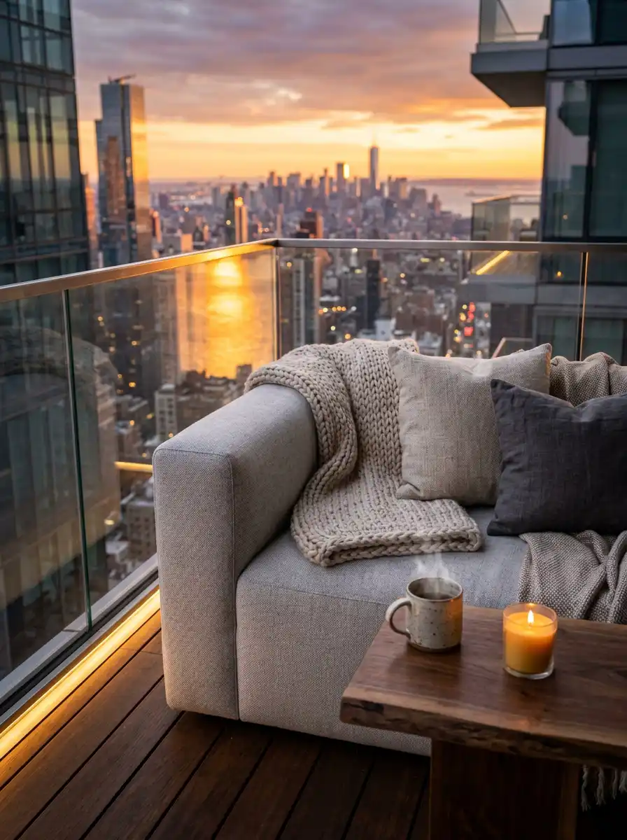 Luxury Modern Balcony Idea: The Floating Zenith - Luxury Modern Balcony Idea: The Sky-High Lounge