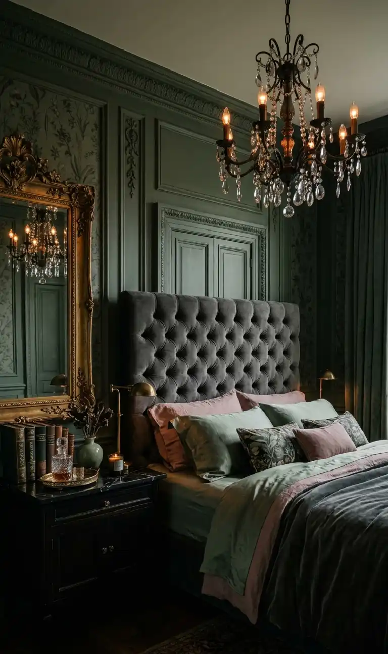 The Rustic Walnut Retreat bedroom - The Moody Botanical Luxe bedroom