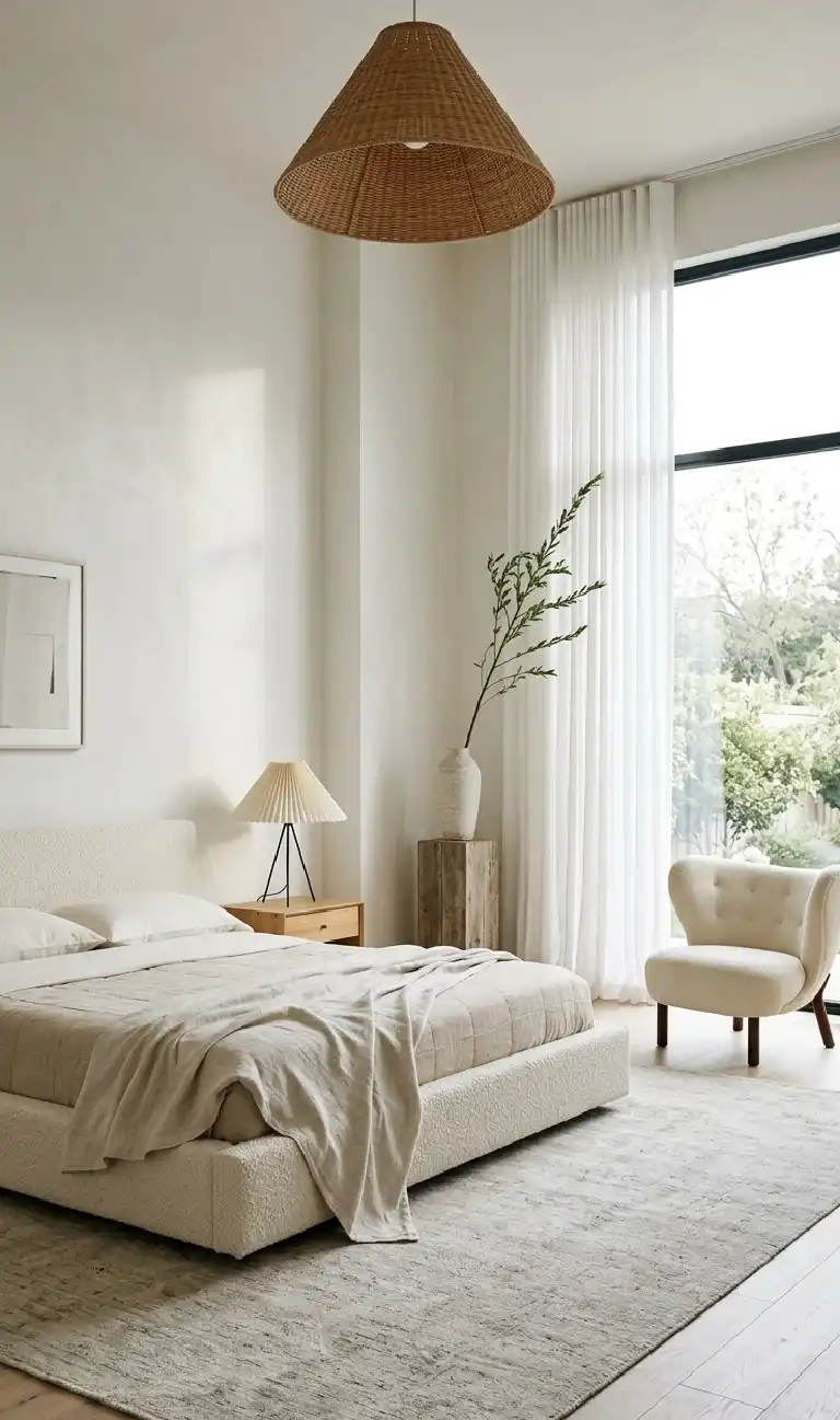 Organic Modern Bedroom: The Vertical Timber Retreat -  Organic Modern Bedroom: The Sculptural Sanctuary