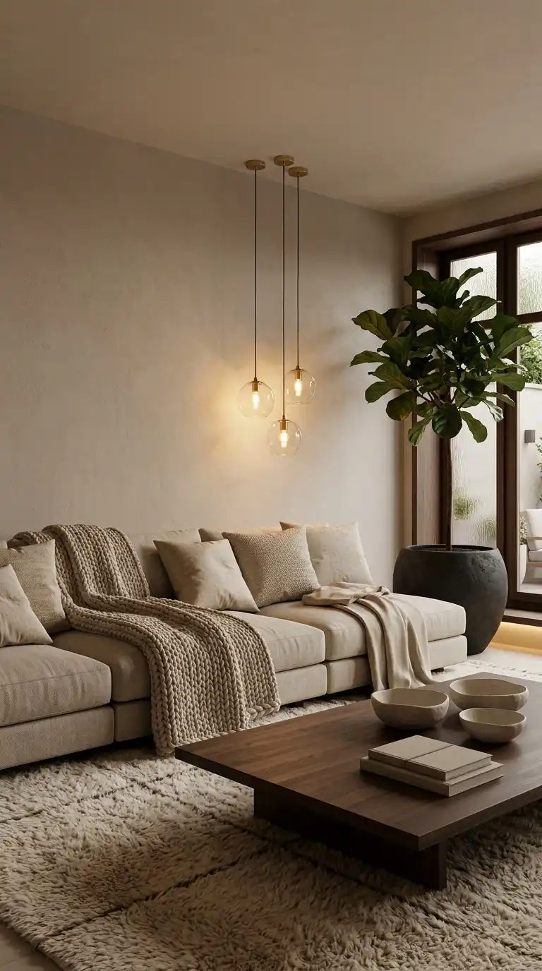 15. The Tactile Comfort Den: Layered Neutrals