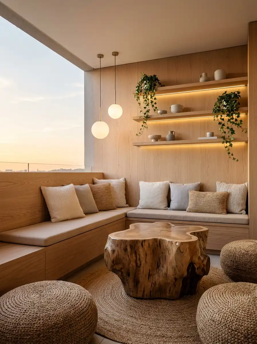 Luxury Modern Balcony Idea: The Minimalist Zen Corner - Luxury Modern Balcony Idea: The Sculptural Veranda