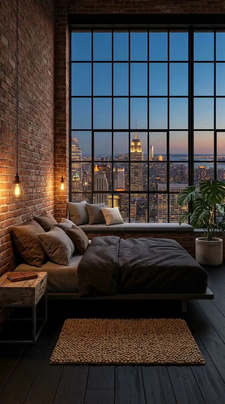 17. The Metropolitan Vista: An Urban Industrial Bedroom Idea