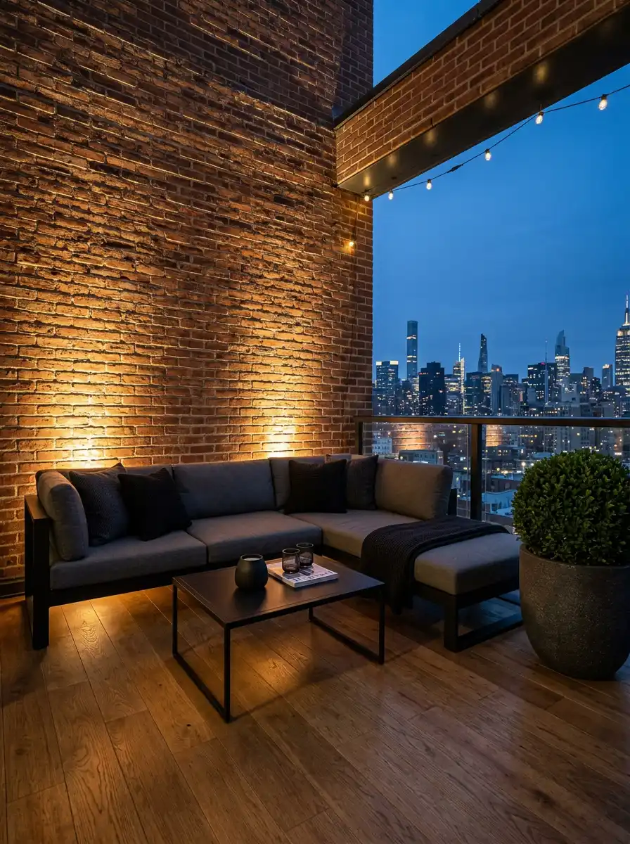 Luxury Modern Balcony Idea: The Sculptural Veranda - Luxury Modern Balcony Idea: The Industrial Glow