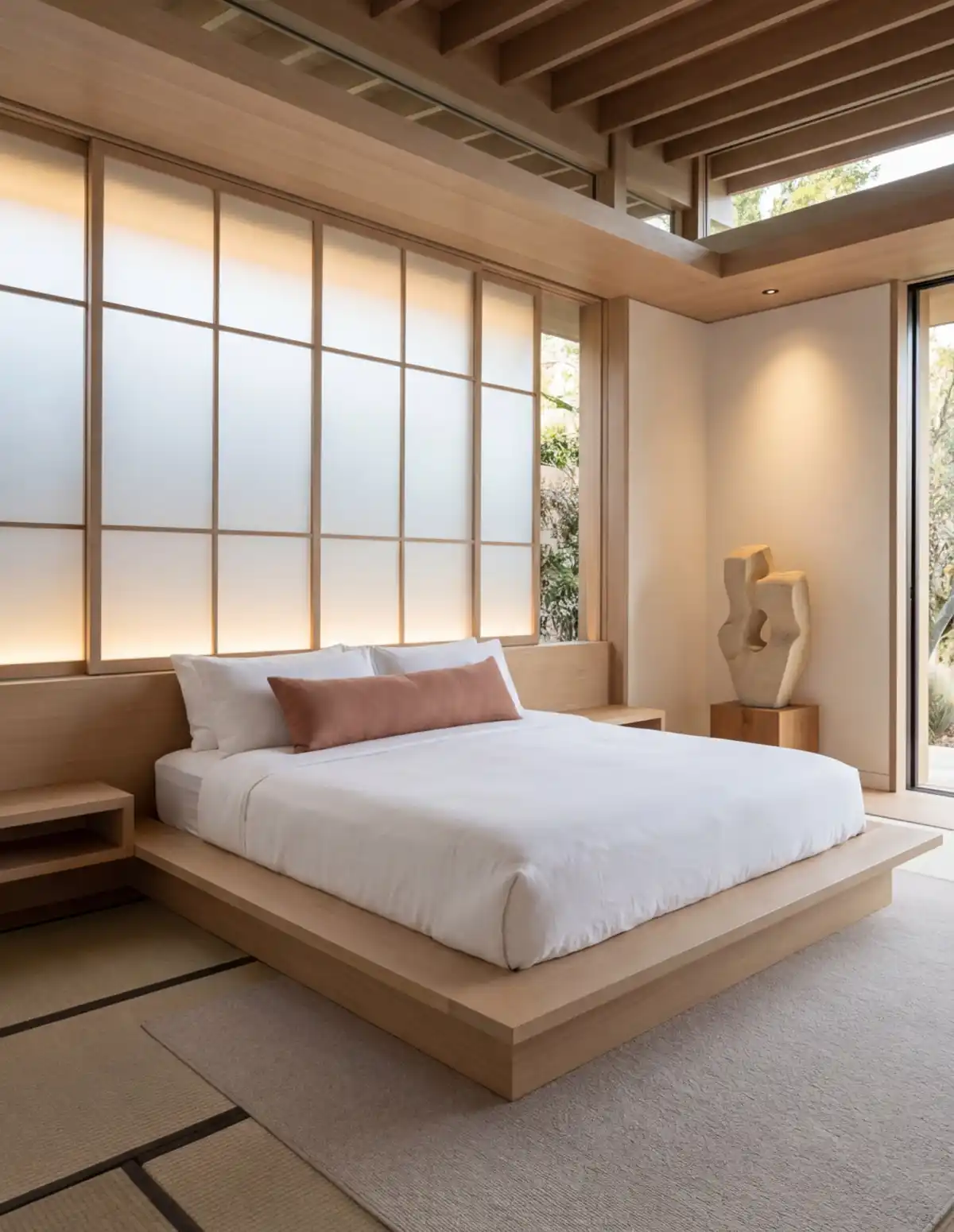 25 Best Japandi Bedroom Ideas to Transform Your Space into a Serene Sanctuary -  The "Floating" Zen Pavilion