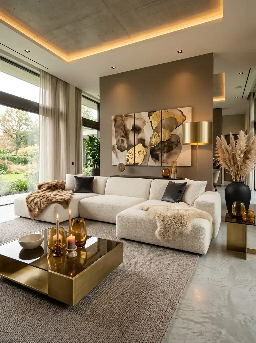 Luxury Organic Modern Living Idea : Rustic Warmth and Modern Lines -  Luxury Organic Modern Living Idea: The Gilded Earth Pavilion