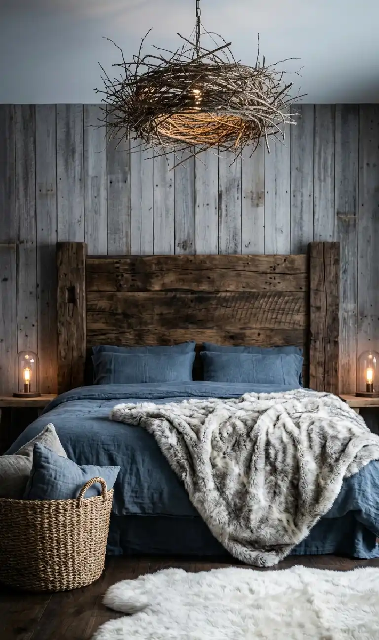 Organic Modern Bedroom: Mediterranean Textures and Low-Profile Luxury - Organic Modern Bedroom: Raw Timber and Highland Texture Fusion
