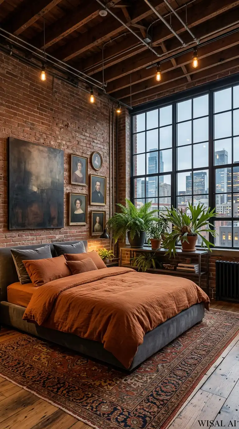 2. High-City Sanctuary: A Loft-Style Industrial Bedroom Idea