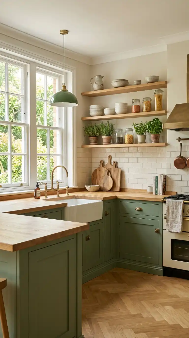18. Classic Traditional Charm with a Modern Edge in Sage Green Kitchen Design