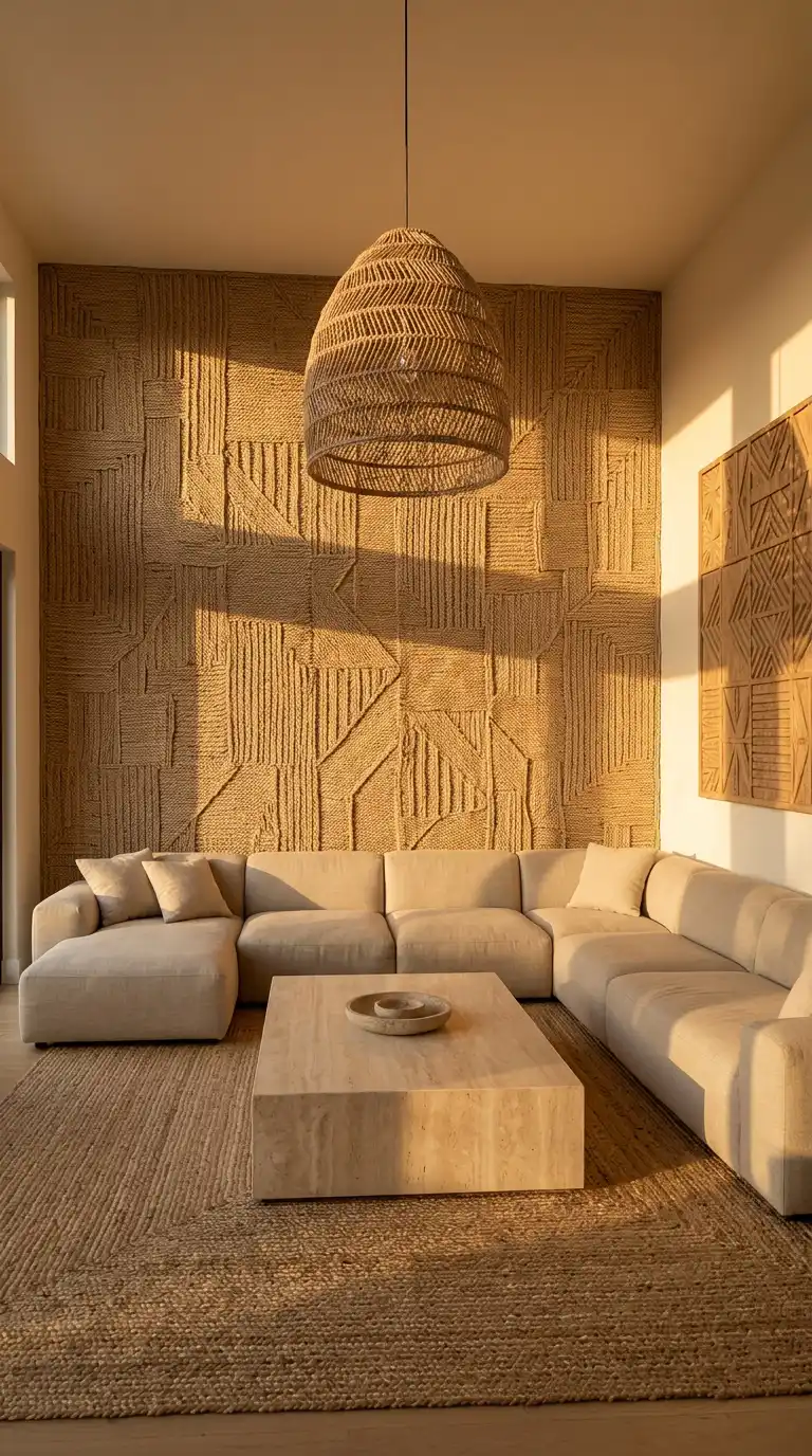 9. The Woven Texture Wall: Material Relief