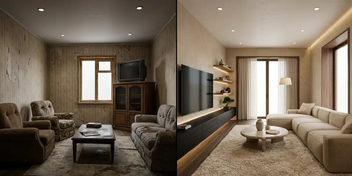 1. Architectural Synergy: The "Before & After" Structural Integrity - Redefining the "Quiet Luxury" aesthetic. 21 Before & After moments that prove less is truly more in home design.