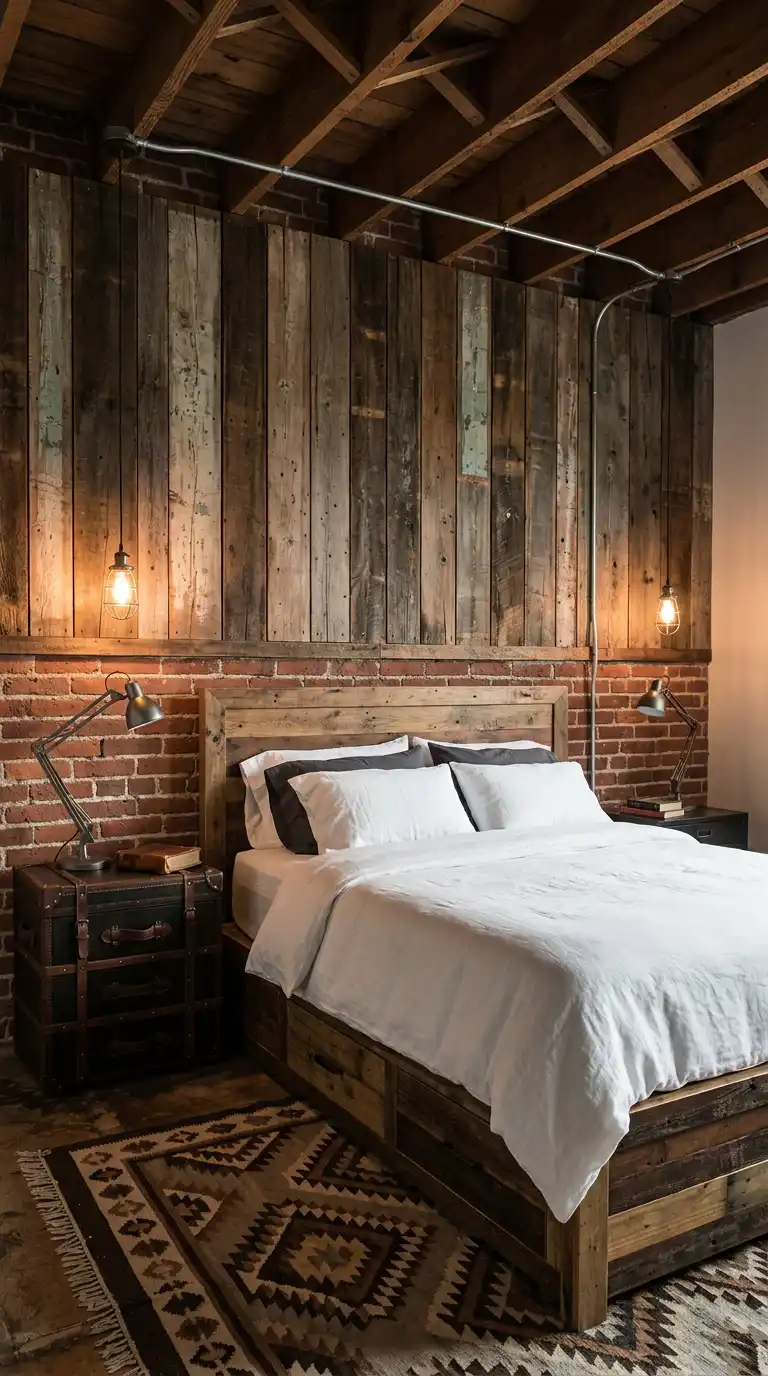 21. The Heritage Textural Retreat: Rustic Wood and Distressed Brick