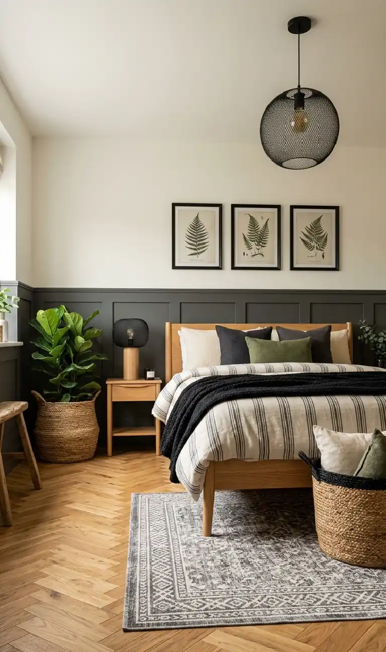 Organic Modern Bedroom: The Concrete Gallery Suite - Organic Modern Bedroom: The Neo-Traditional Herringbone Room