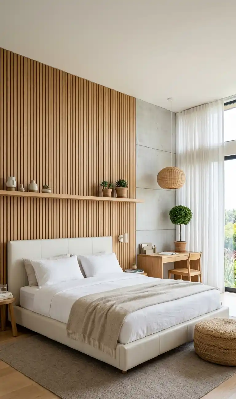 Organic Modern Bedroom: The Neo-Traditional Herringbone Room - Organic Modern Bedroom: The Linear Oak & Concrete Loft