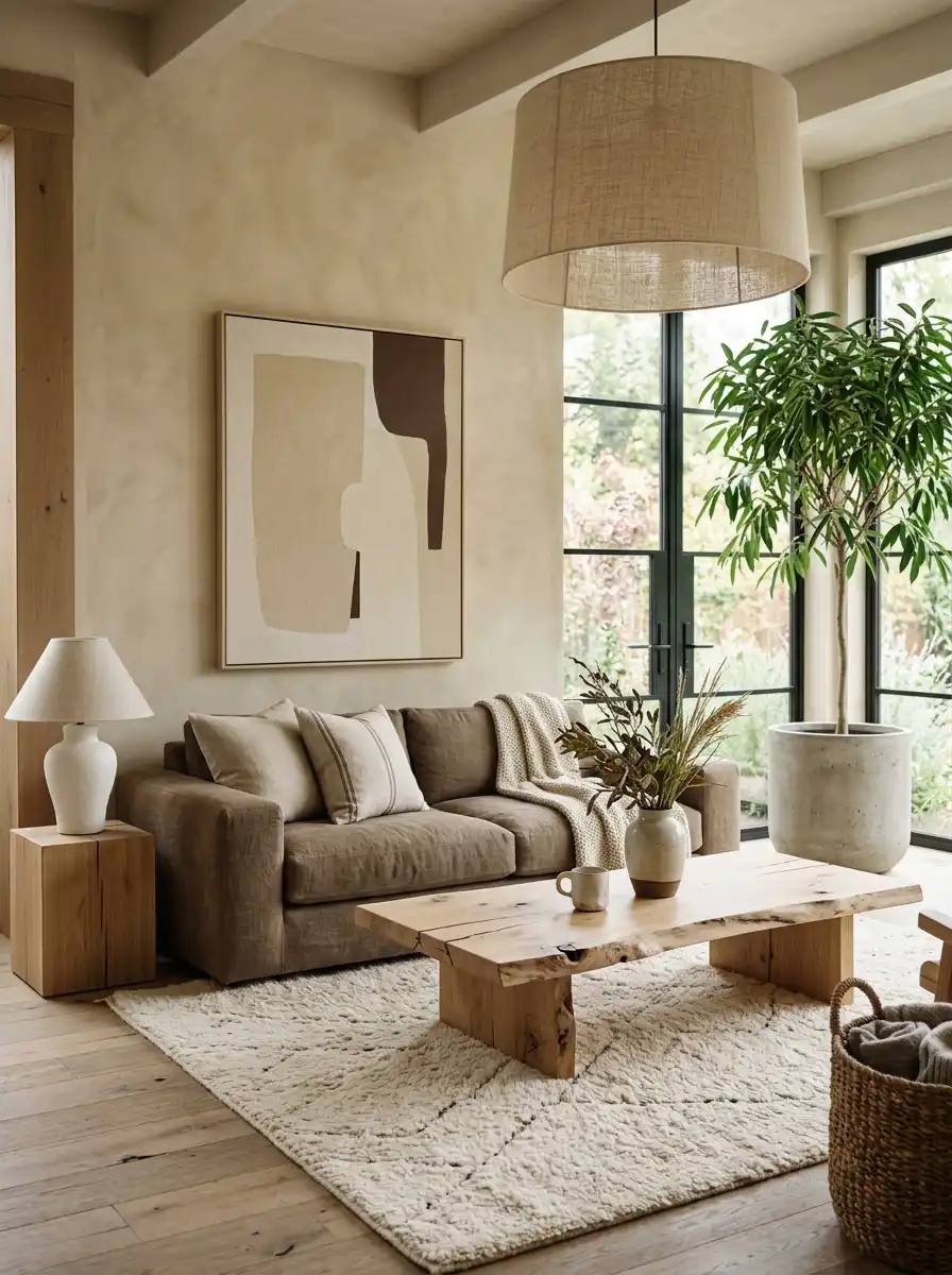 Luxury Organic Modern Living Idea: The Hearth & Heritage Suite - Luxury Organic Modern Living Idea: The Wabi-Sabi Driftwood Hall