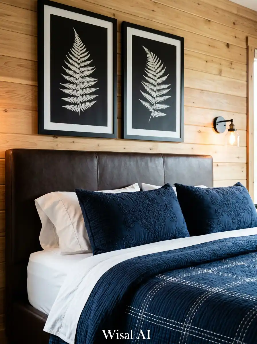 7.Bringing Nature Indoors: Small Rustic Bedroom Ideas with Art